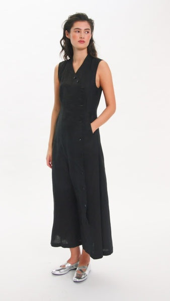 Bitte Kai Rand Airy Linen Dress - Black