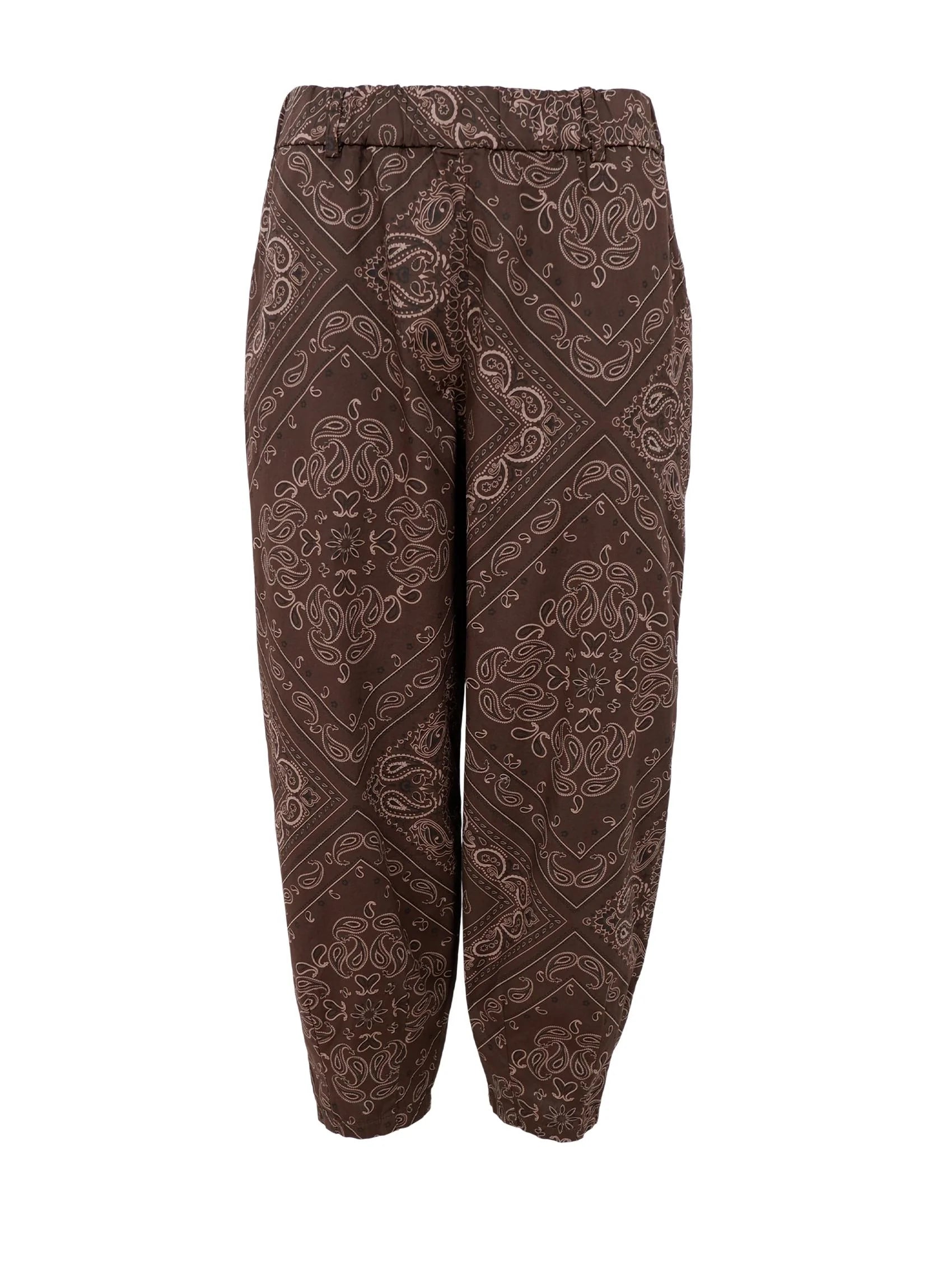 Black Colour BCAbbie Barrel Pant - Coffee Paisley