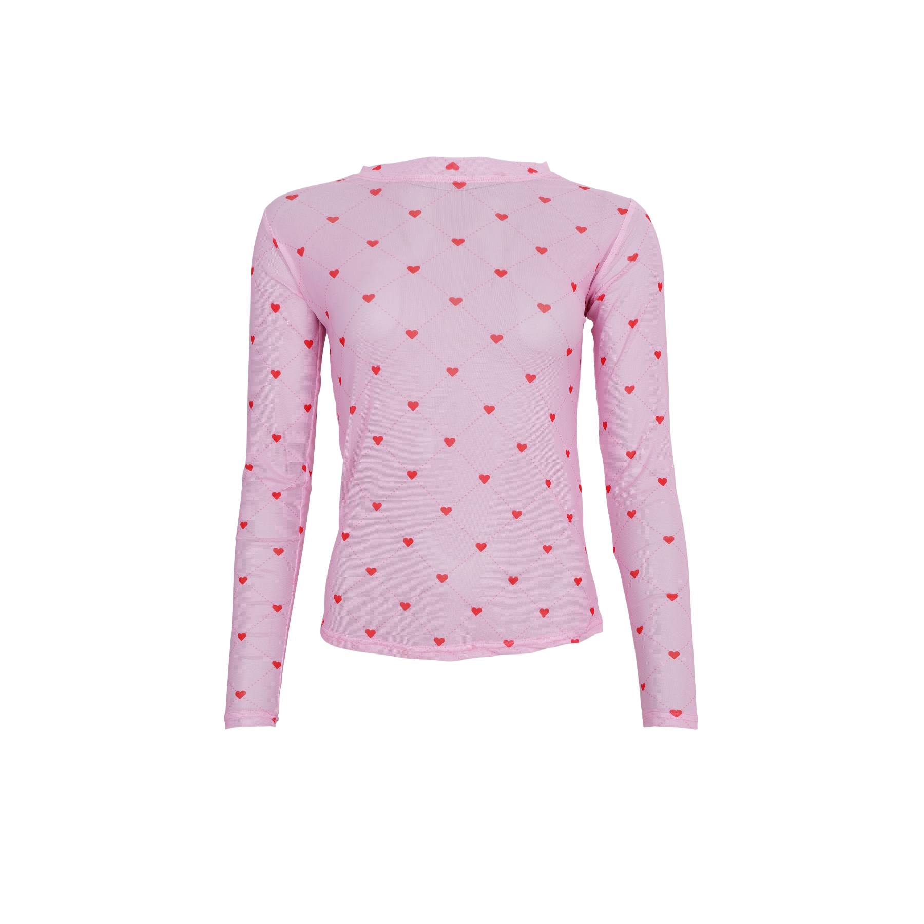 Black Colour BCAnnie Mesh Blouse - Pink Heart