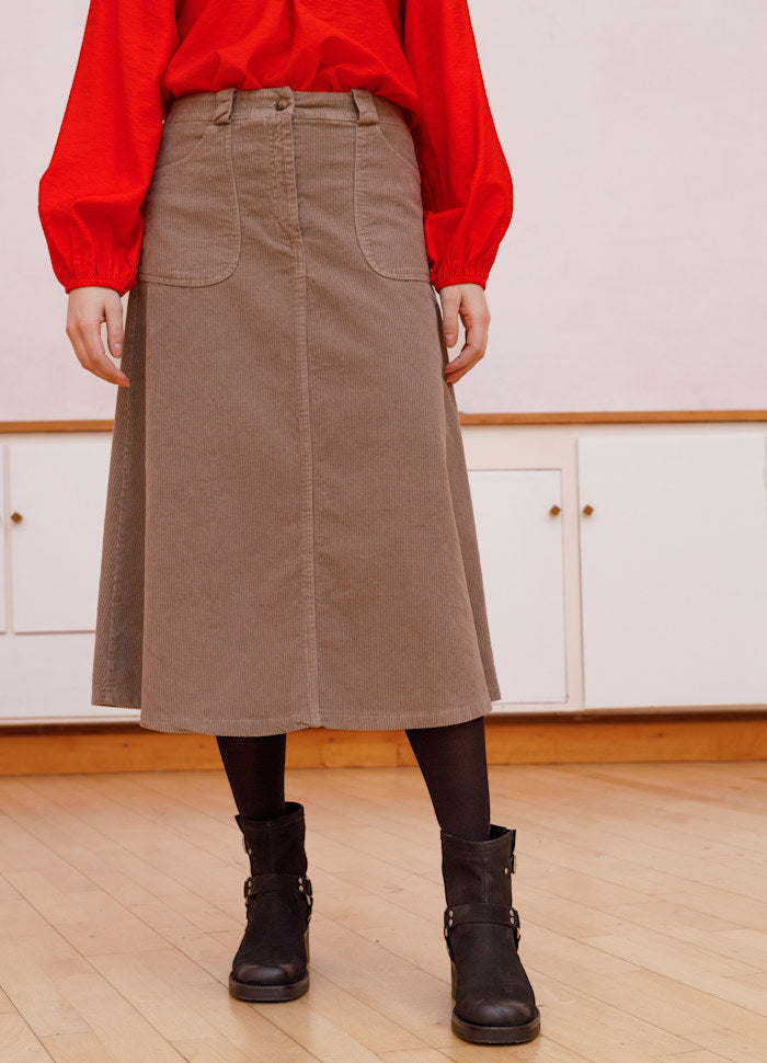Black Colour BCCora Corduroy Skirt - LT Nougat