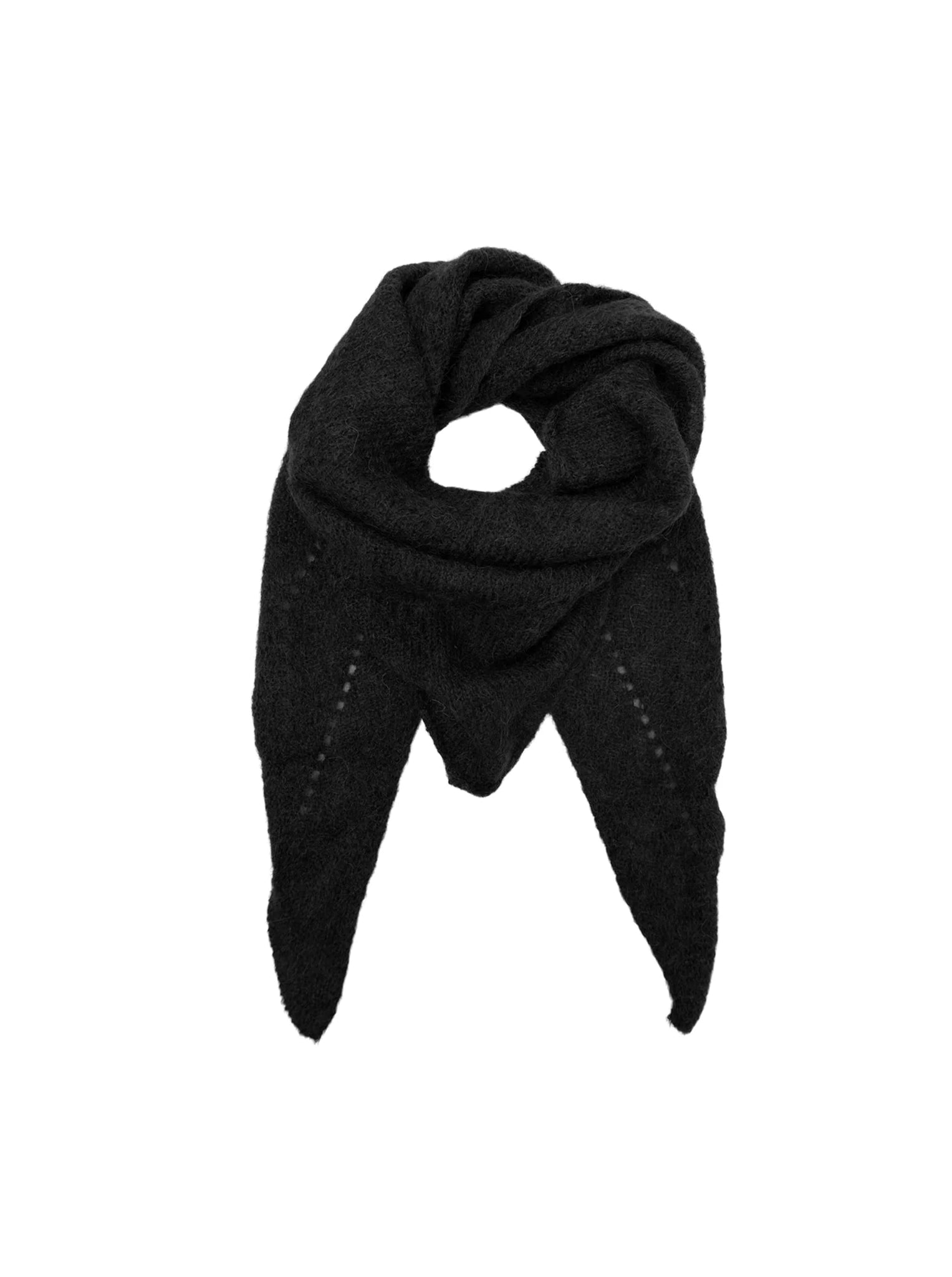 Black Colour BCDell Knitted Mini Scarf - Black