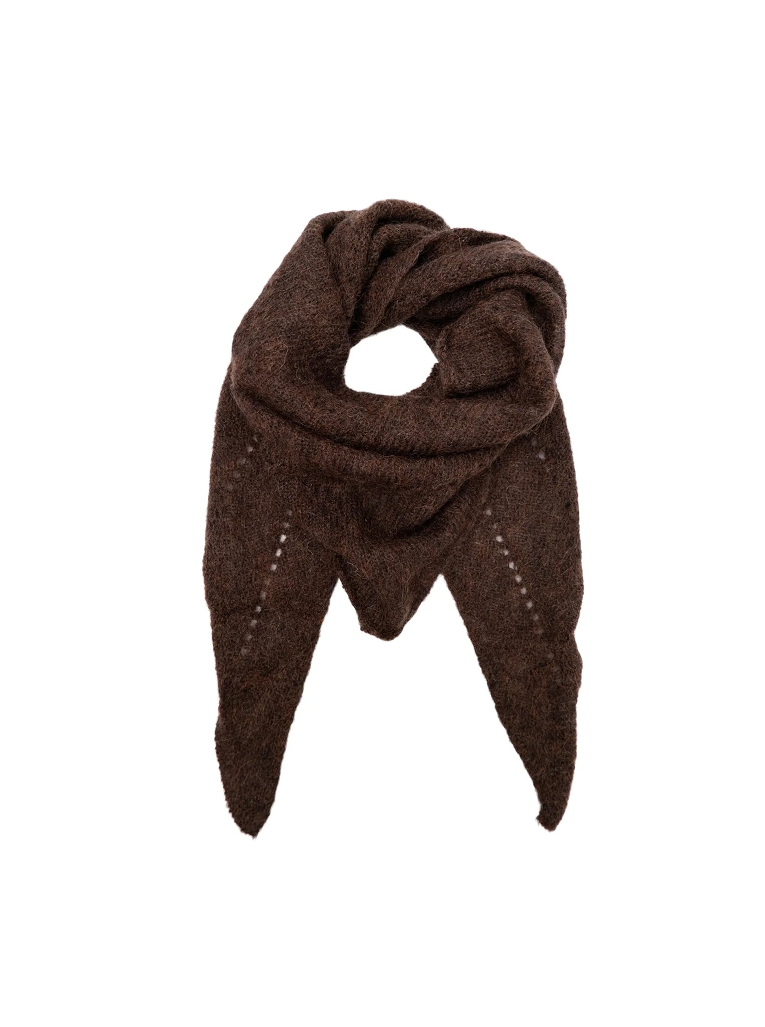 Black Colour BCDell Knitted Mini Scarf - Mocca