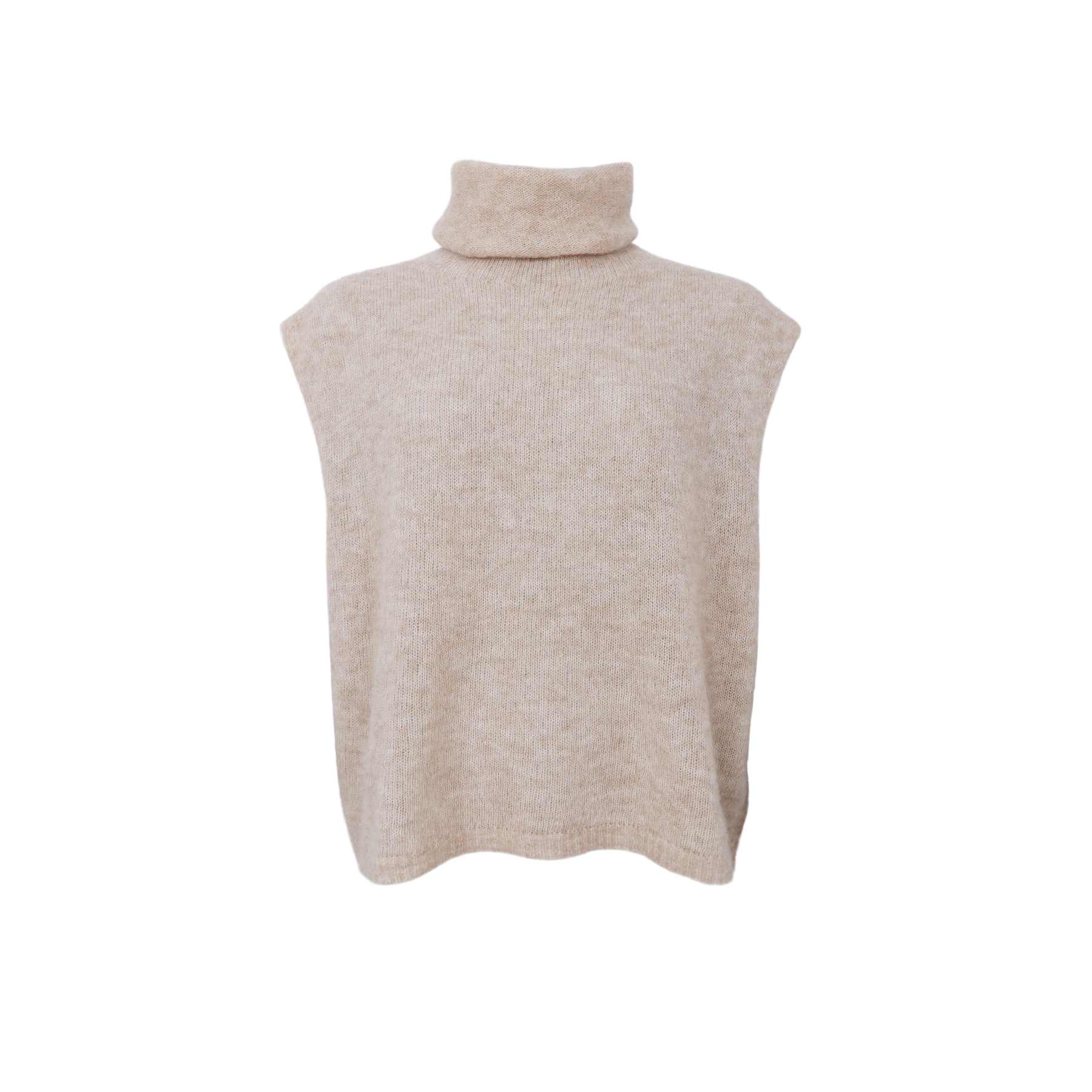 Black Colour BCDell Roll Neck Knit Vest - Natural