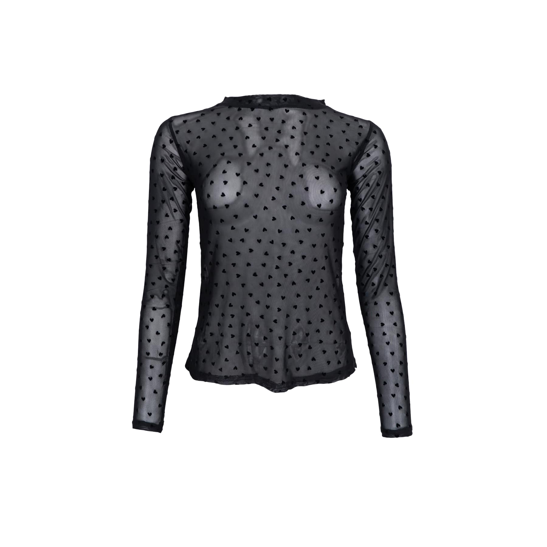 Black Colour BCIsole Love Mesh Blouse - Black Heart