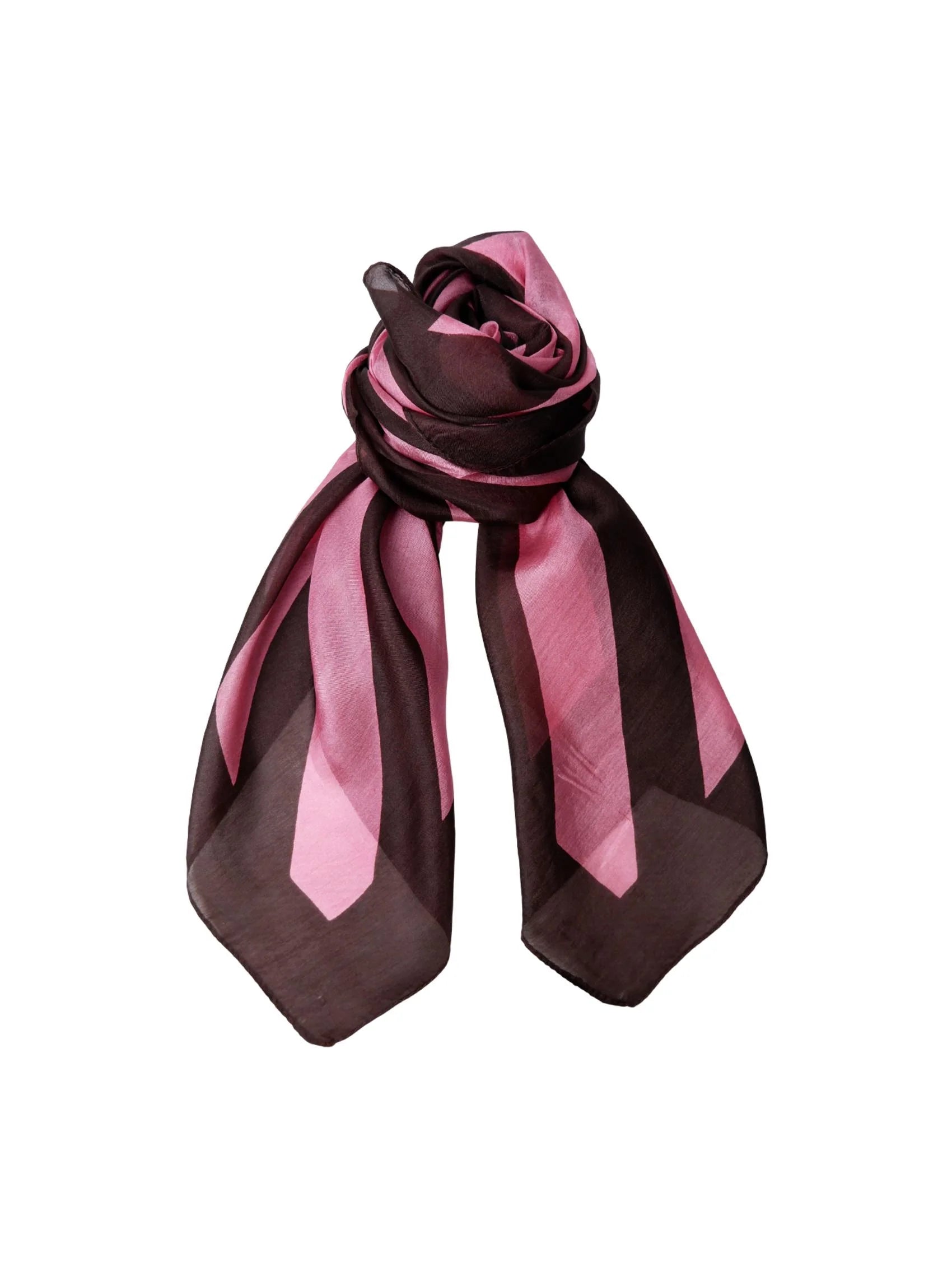 Black Colour BCNalira Silk Scart - Winter Rose