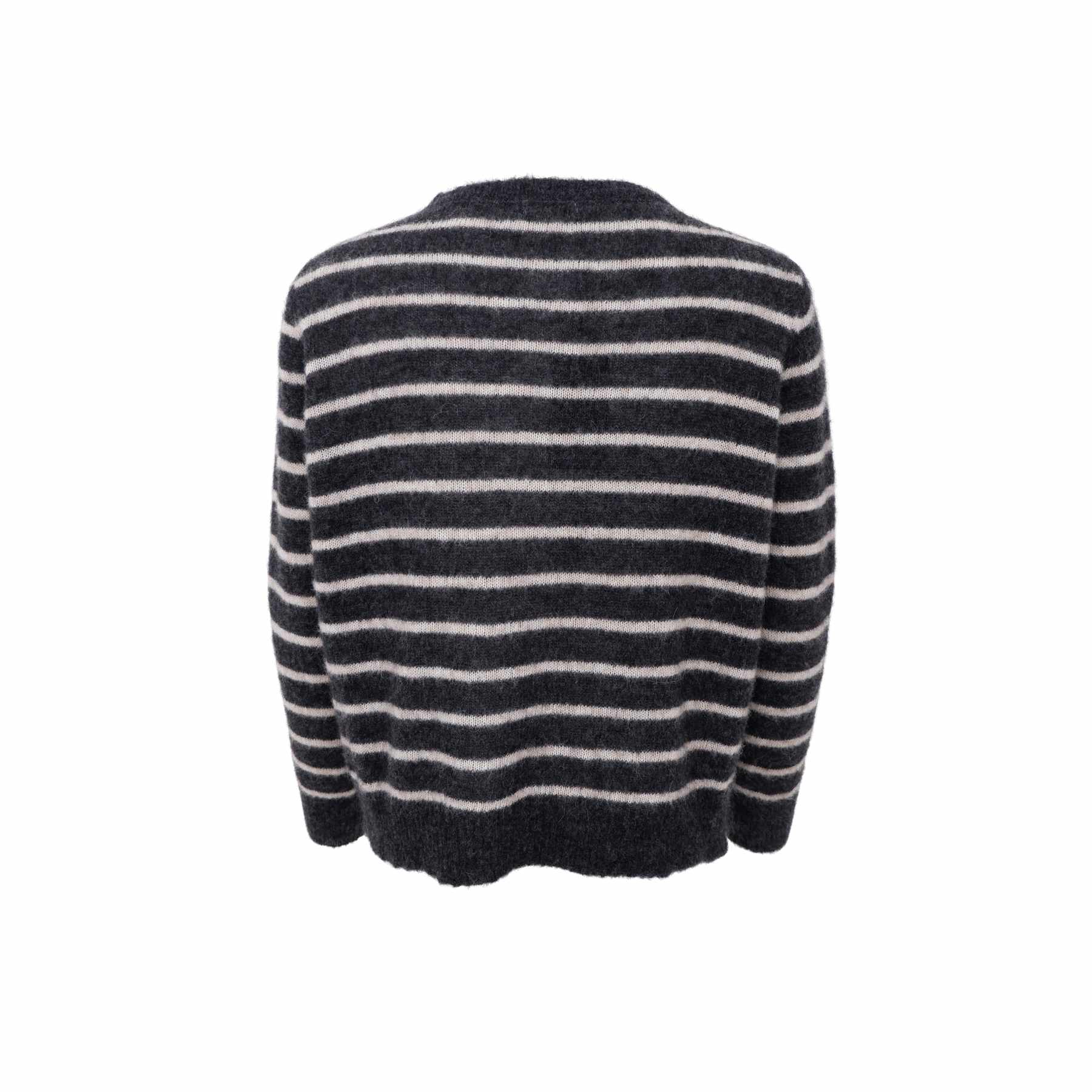 Black Colour BCDell Striped Knit Cardigan - Dark Grey