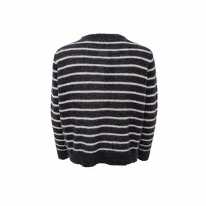 Black Colour BCDell Striped Knit Cardigan - Dark Grey