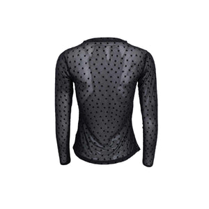 Black Colour BCIsole Love Mesh Blouse - Black Heart