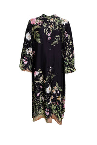 Black Colour BCZennia Flower Dress - Black Flower