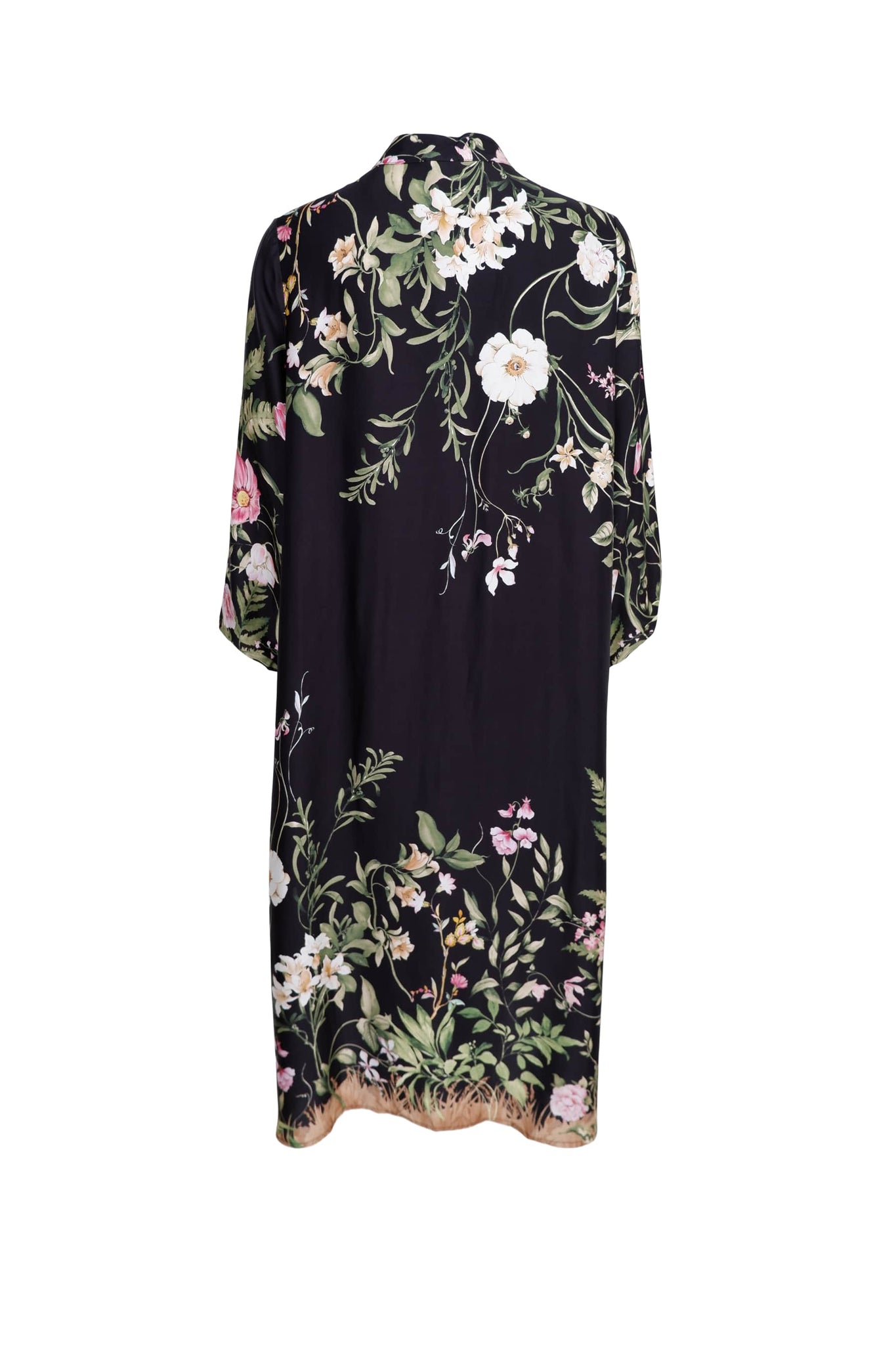 Black Colour BCZennia Flower Dress - Black Flower
