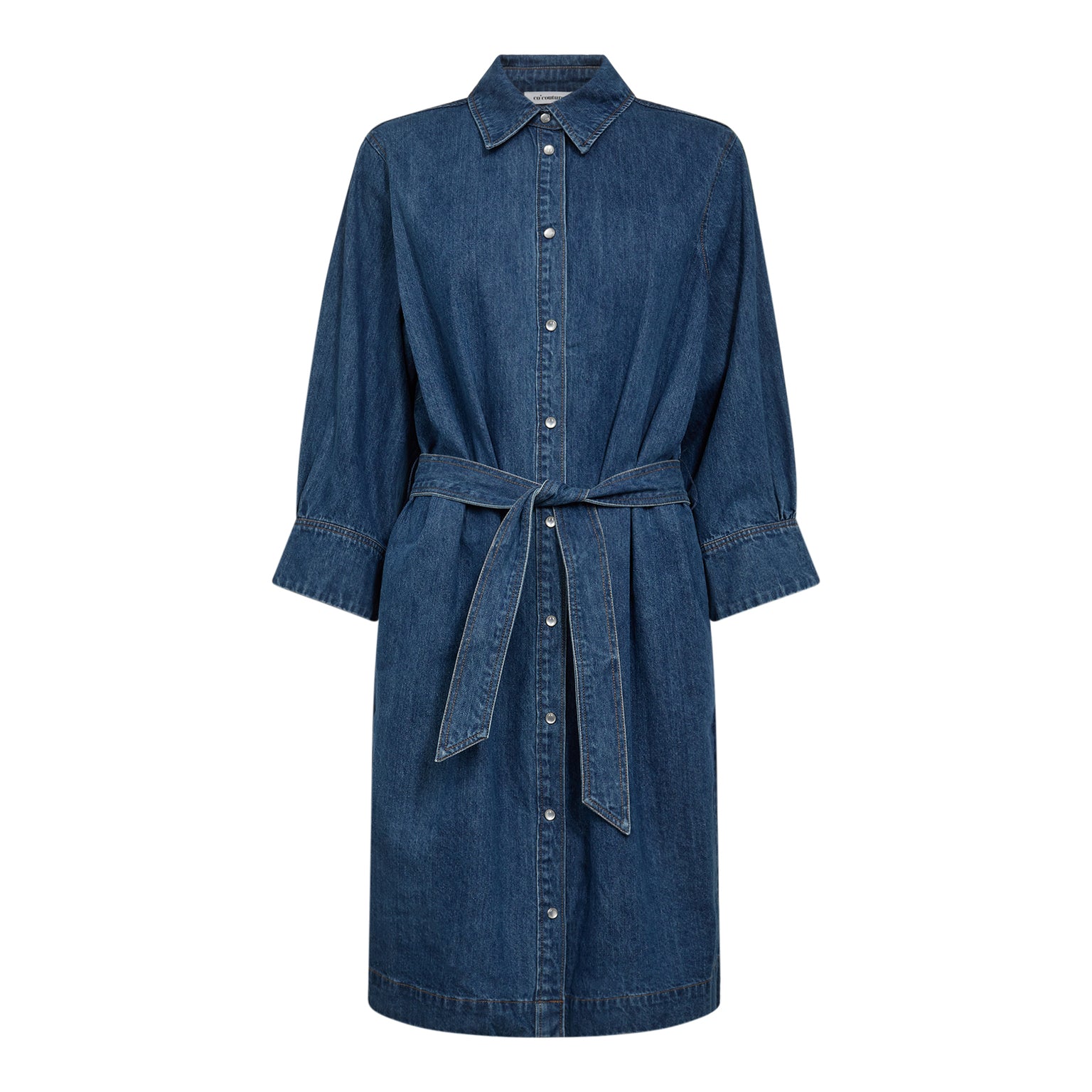Co´Couture DelinaCC Denim SS Dress - Dark Denim