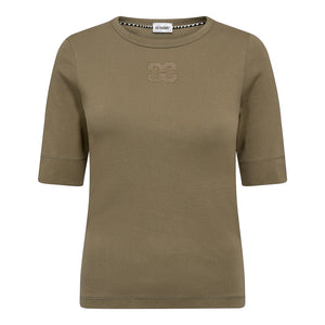 Co´Couture GrannyCC Embroidery SS Tee - Army