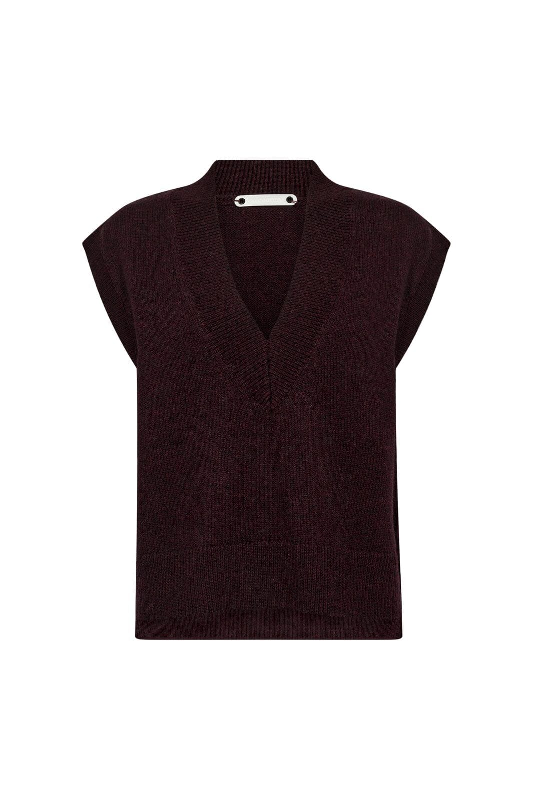 Co´Couture MajaCC V-Knit Vest - Wine Red