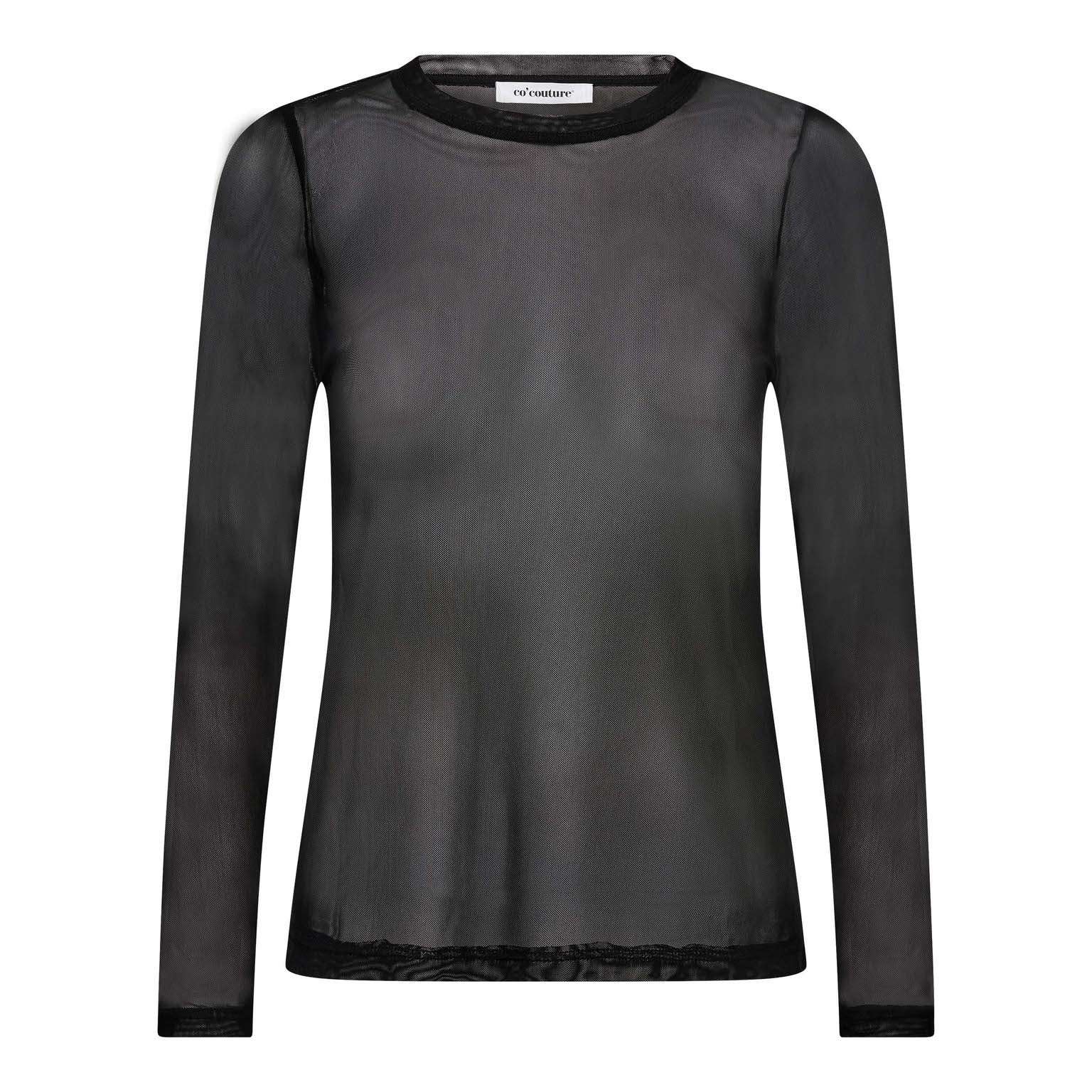 Co´Couture MeshCC O-Neck Blouse - Black