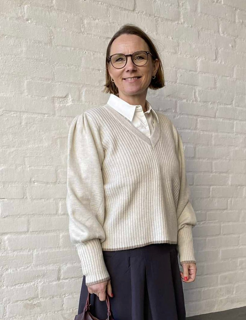 Co´Couture RowCC Puff Rib V-Knit - Ivory