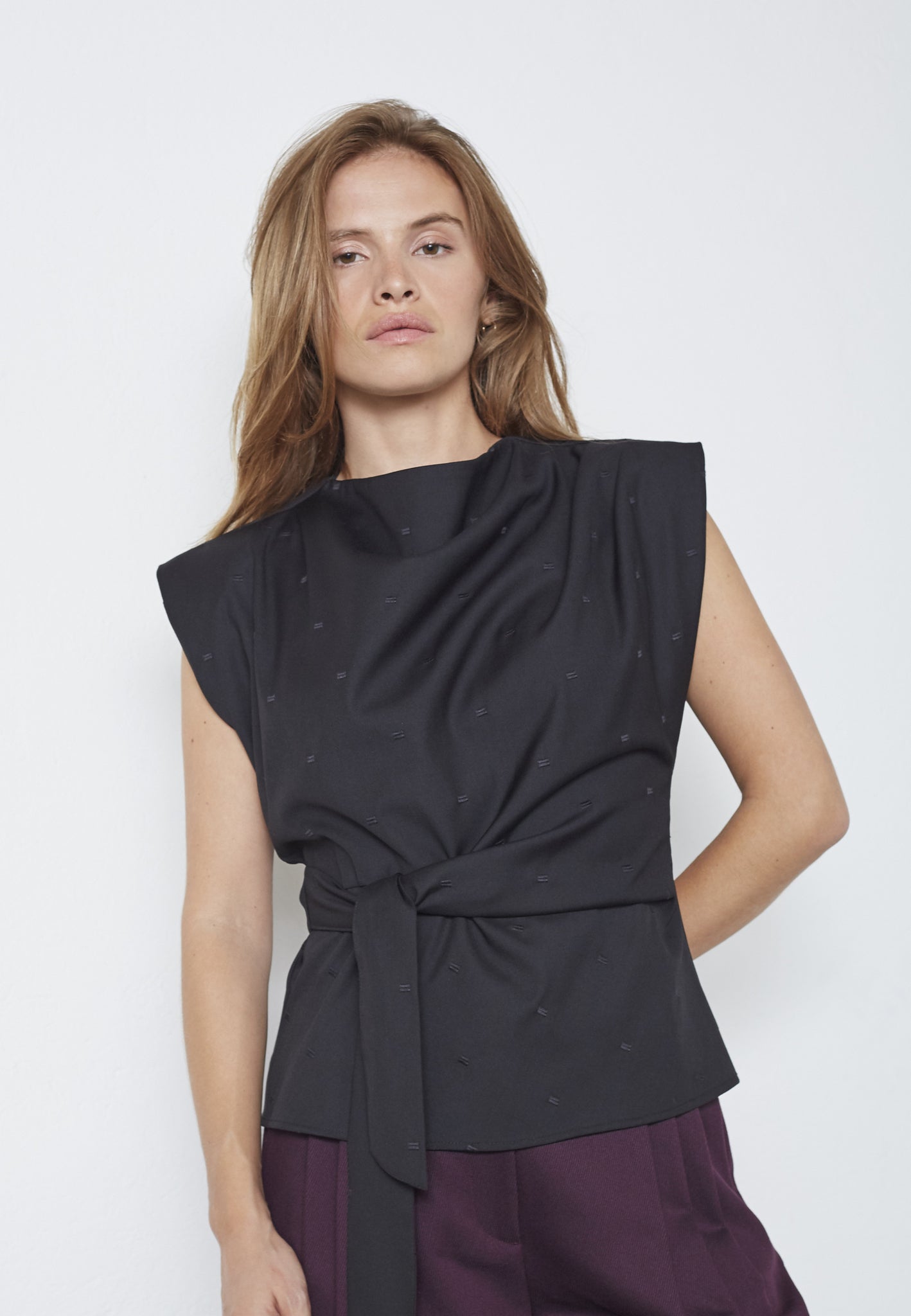 Co´Couture SagaCC Pleat Top - Black