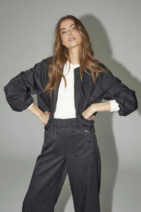Co´Couture Clover Dot Balloon Jacket - Black