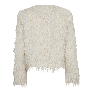 Co´Couture Feather Faux Fur Jacket - Off White
