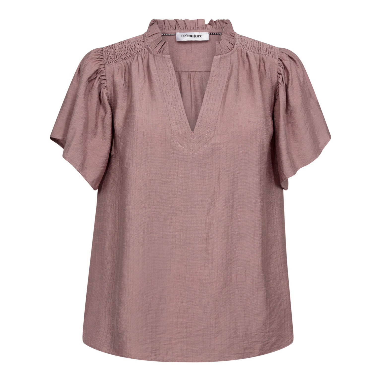 Co´Couture HeraCC SS Frill Top - Old Rose