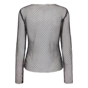 Co´Couture KrystalCC Net Blouse - Blacksilver