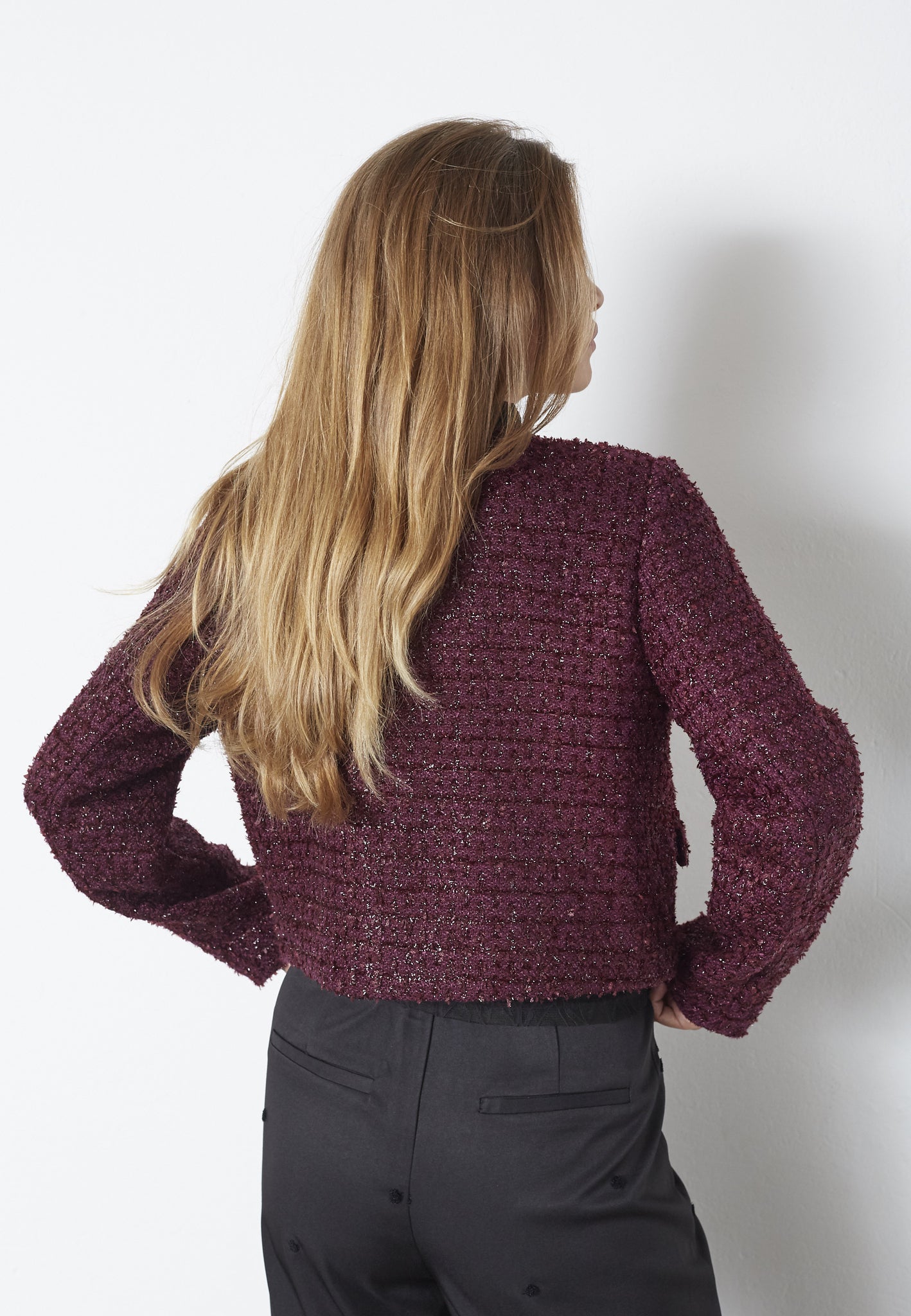 Co´Couture PeachCC Boucle Jacket - Plum