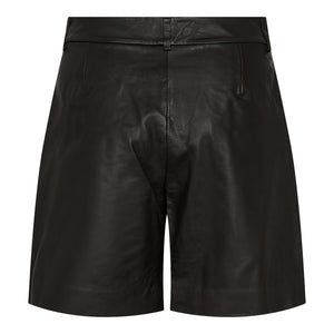 Co´Couture PhoebeCC Leather Pleat Shorts - Black