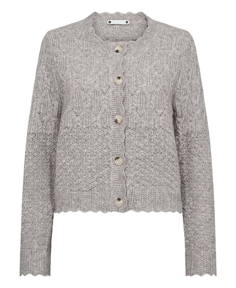Co´Couture PointelleCC Cardigan - Pale Grey