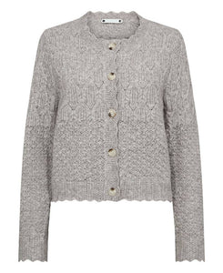 Co´Couture PointelleCC Cardigan - Pale Grey