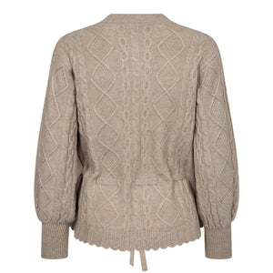 Co´Couture Row Cable Tie Cardigan - Bone