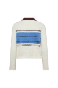 Co´Couture ToryCC Stripe Zip Knit - Off White