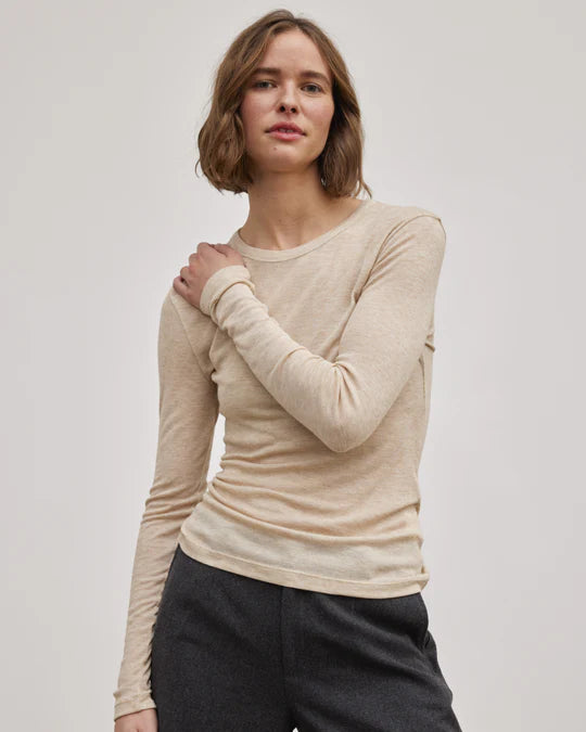 Esme´ Studios Ellia LS Top - Wood Ash Melange