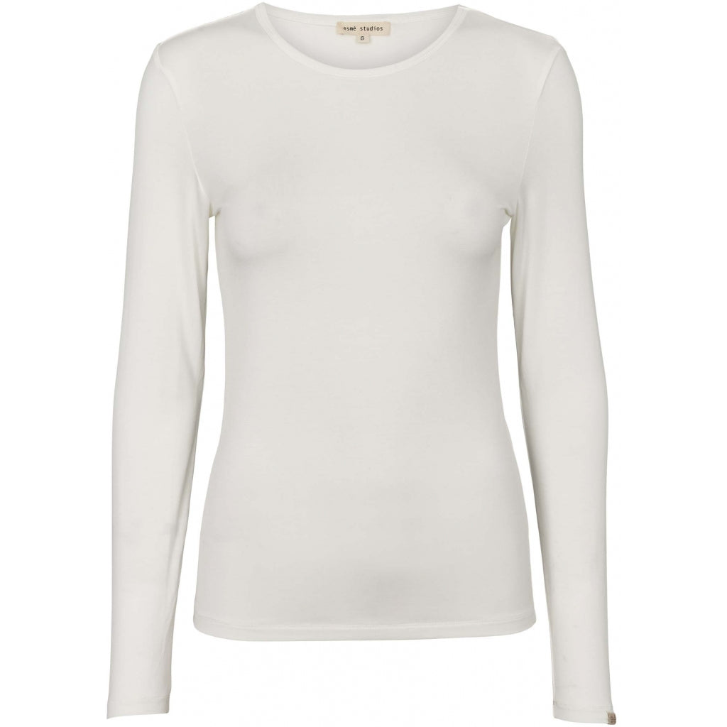 Esme´ Studios Penelope LS O-Neck Slim T-Shirt - White