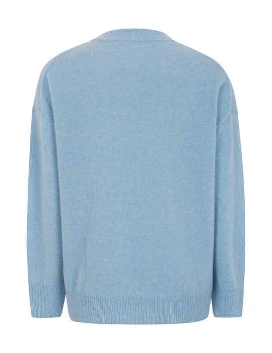 Esme´ Studios ESCleo O-Neck Wool Knit - Kentucky Blue Melange