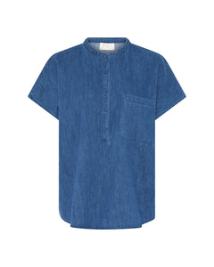 Frau Colombo SS Denim Top - Clear Blue Denim