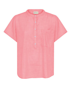 Frau Colombo SS Top - Hot Coral Stripe