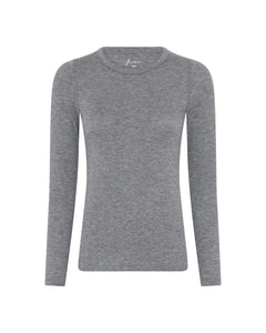 Frau Lucca Cashmere Iso-Neck Top - Medium Grey Melange