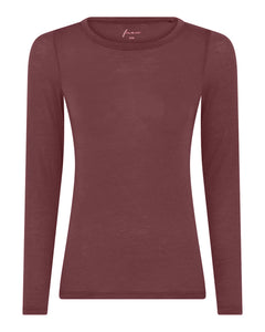 Frau Lucca Cashmere Iso-Neck Top - Red Mahogany