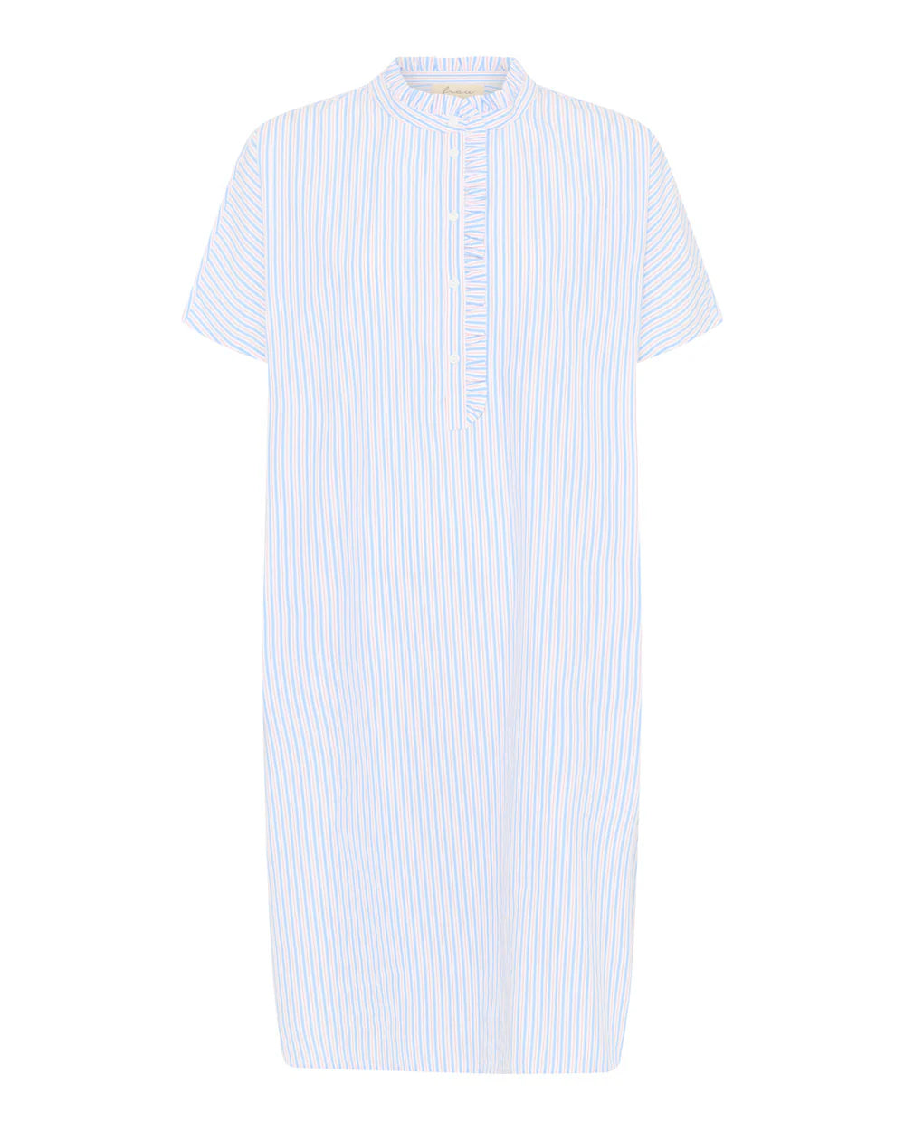 Frau Seoul SS Frill Dress - Blue Cameo Stripe