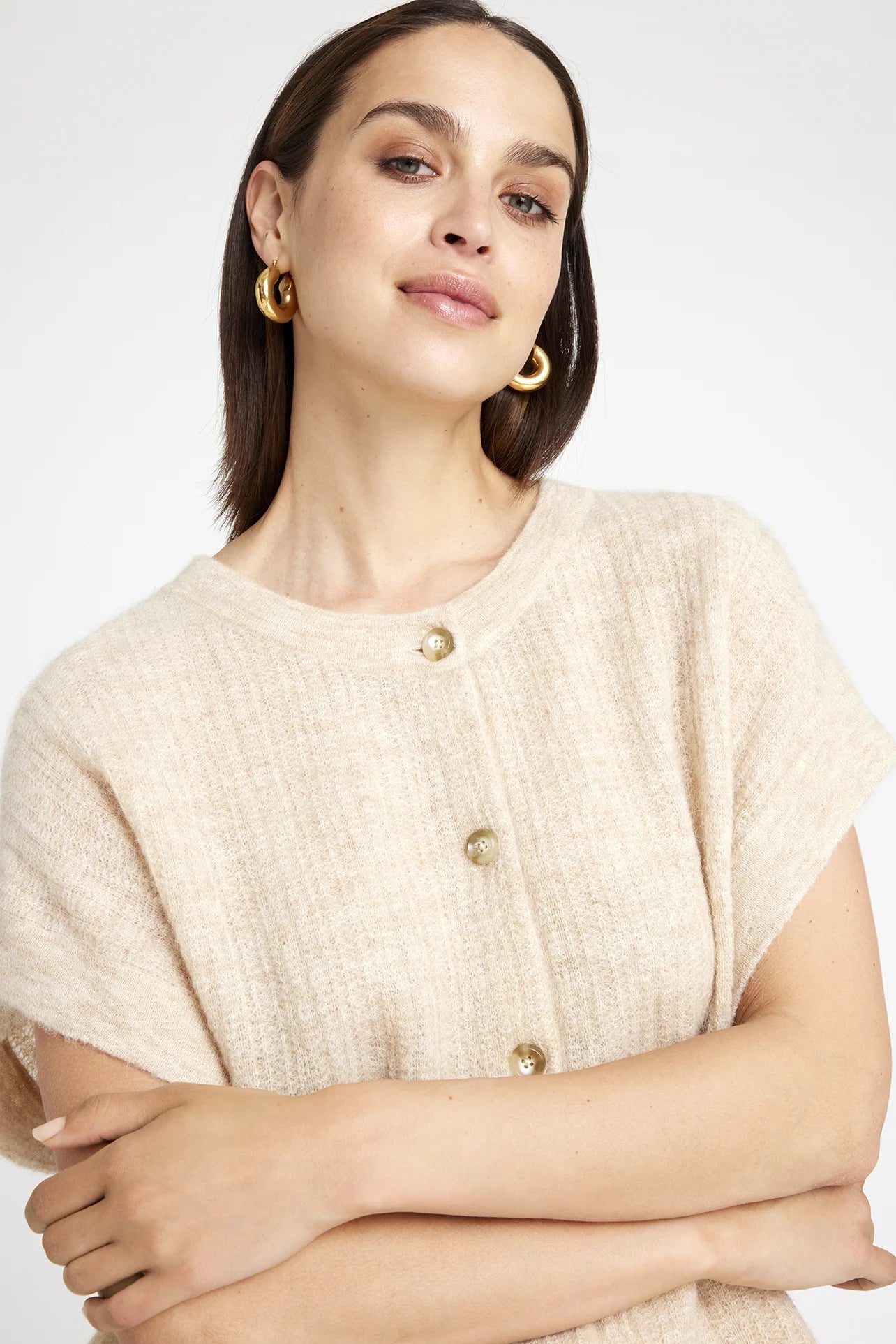 Gustav Anoa Knit Cardigan - Sand Stone