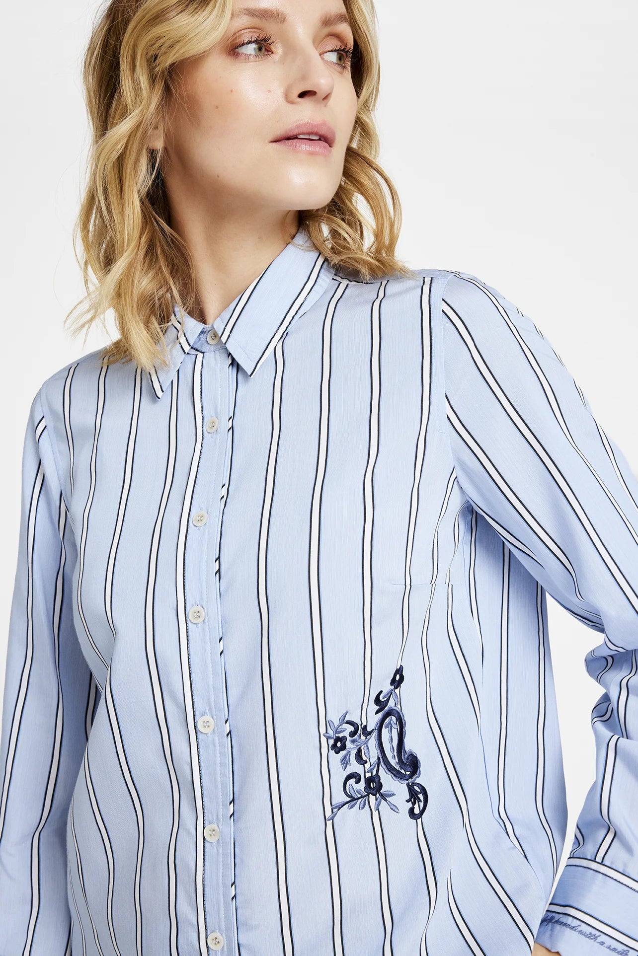 Gustav Carmen Shirt - Blue Gray