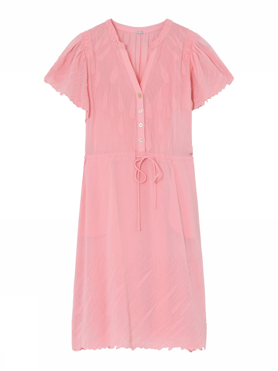 Gustav Coral Knee Dress - Pink Icing