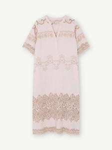 Gustav Costa Midi Embroidery Dress - Cloud Pink