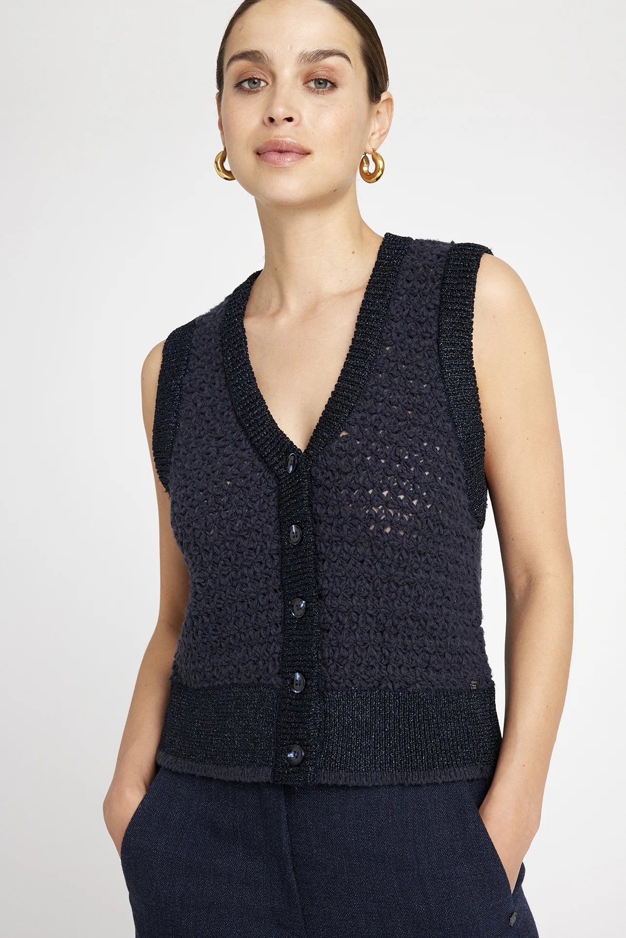 Gustav Demi Knit Vest - After Midnight