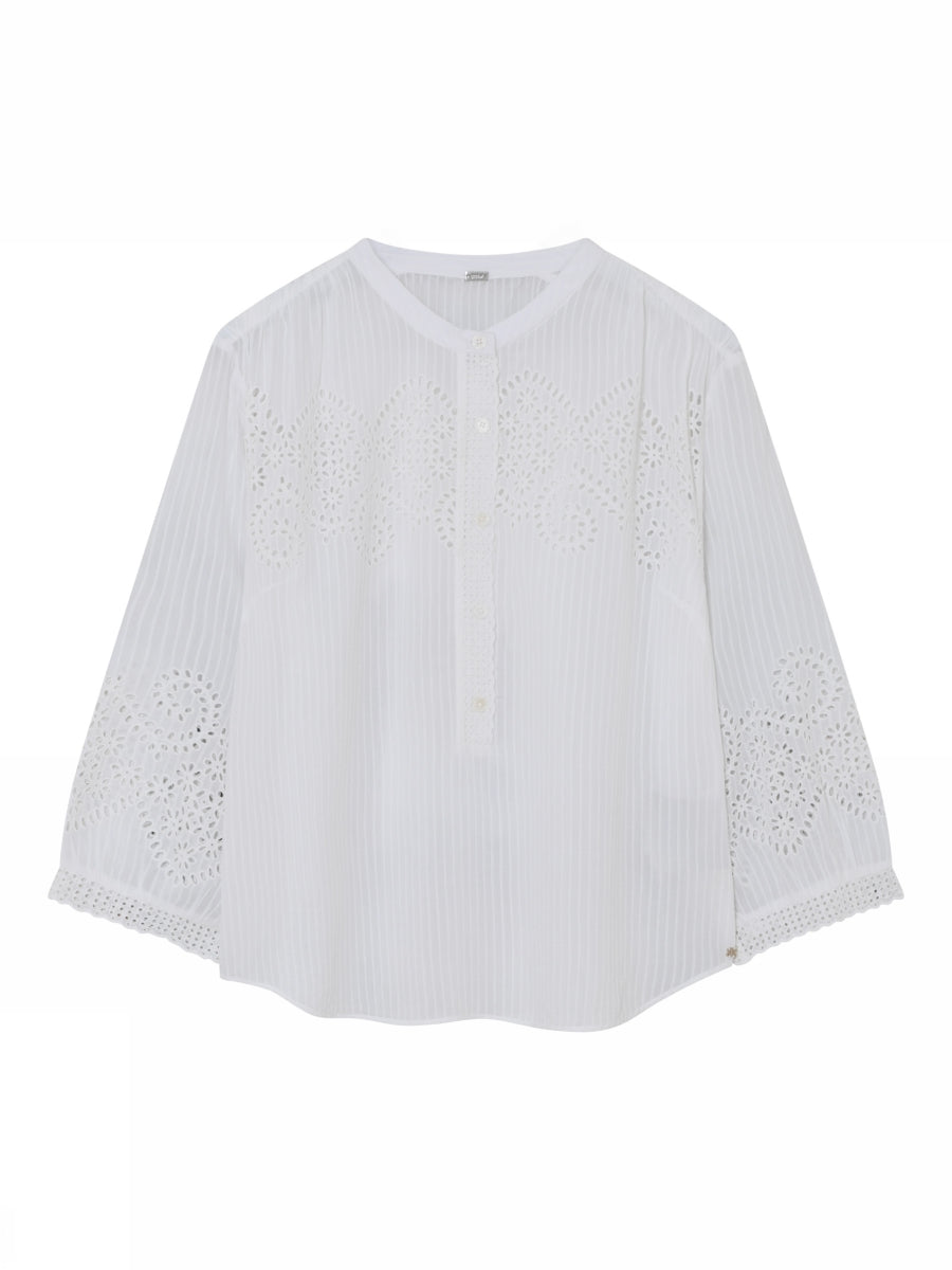 Gustav Ebell Embroidery Blouse - White