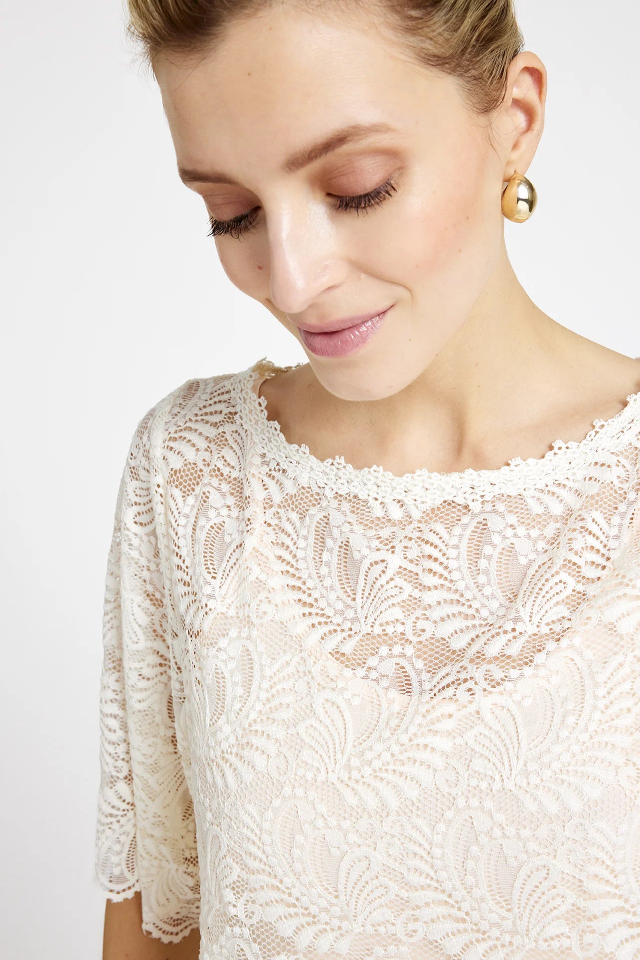 Gustav Freja Lace T-Shirt - Off White