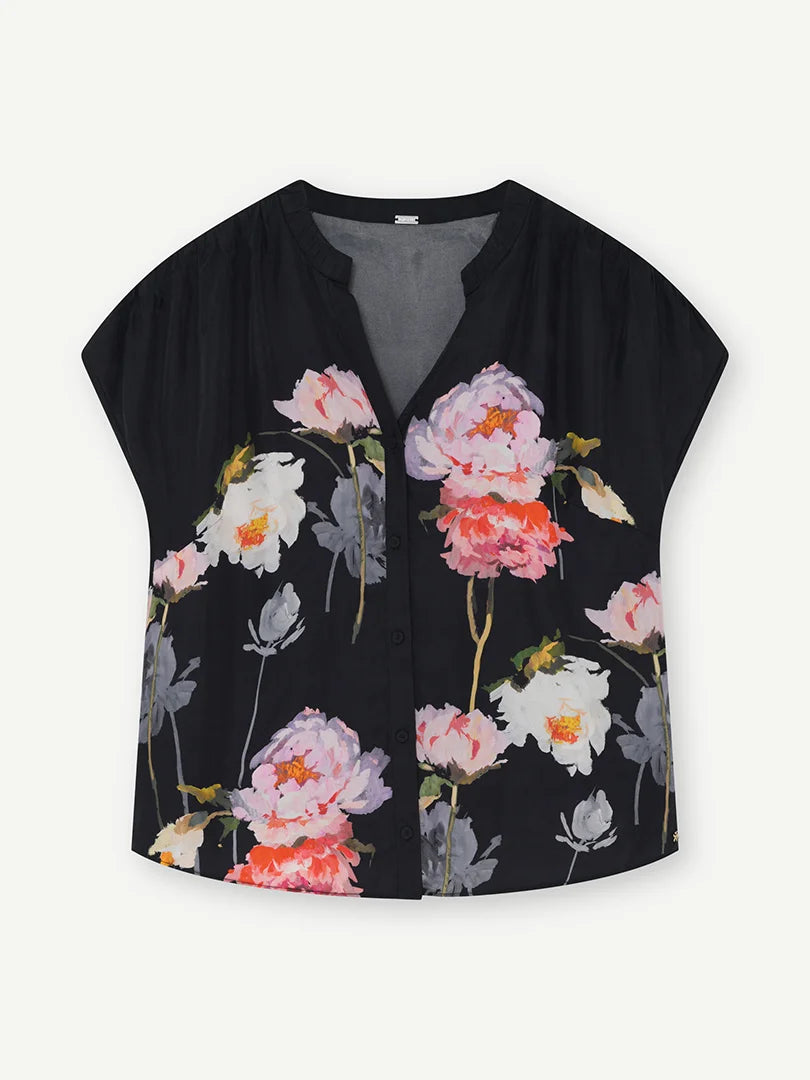 Gustav Ina Shirt - Washed Black w. Print