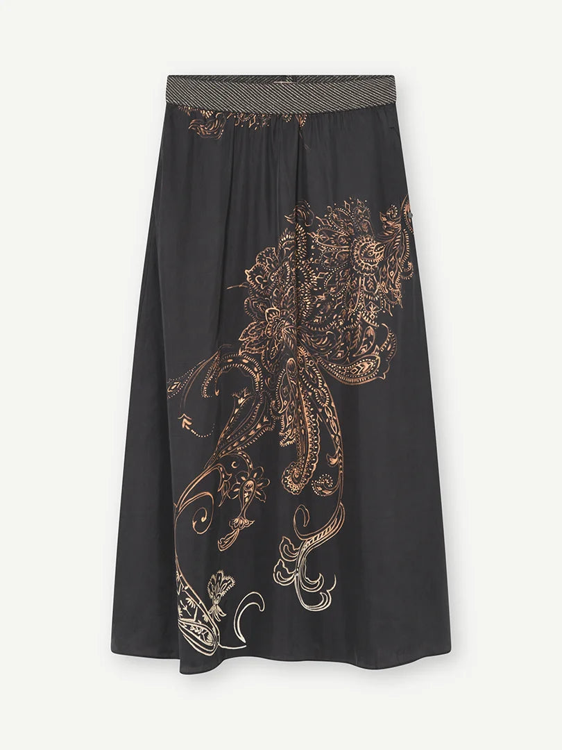 Gustav Lisa Long Skirt - Mulch Beige