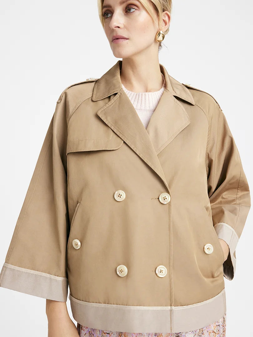 Gustav Thereza Short Trench Coat - Gravel