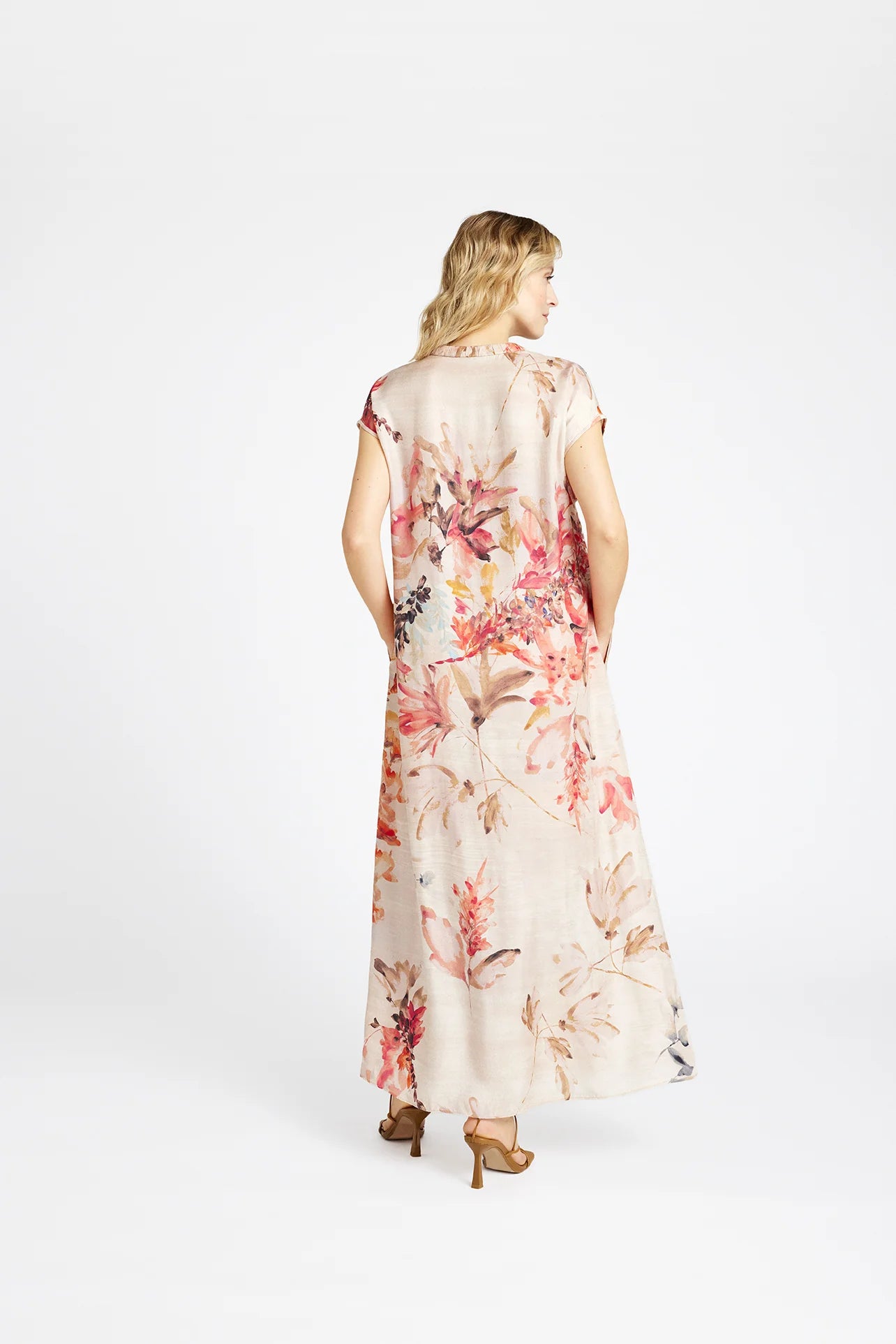 Gustav Anika Long Dress - Moonlight w. Print