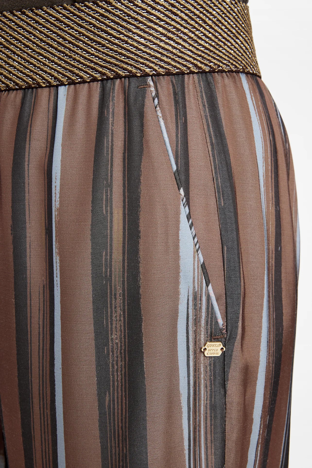 Gustav Bay Wide Leg Pants - Rust Ivory